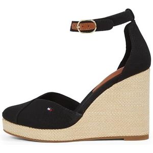 Tommy Hilfiger - Flag High Wedge - Espadrilles - Zwart - Sleehak voor Dames