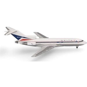 Herpa vliegtuig model Delta Air Lines Boeing 727-100 schaal 1:500 - voor verzamelaars, miniatuur deco, metaal vliegtuig zonder onderstel