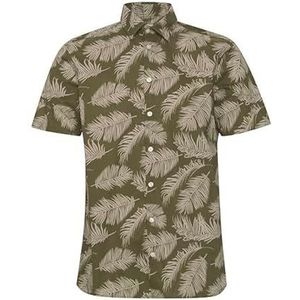 CASUAL FRIDAY CFAnton SS 180521 T-shirt voor heren, met palm print, olijfgroen, maat XXL, 180521_burnt olijf, XXL