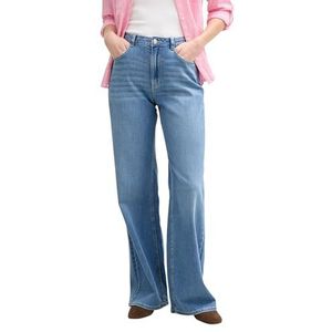 TOM TAILOR Dames Jeans Wide Leg, 10118 - Used Light Stone Blue Denim, 25W / 32L