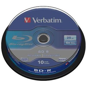 Verbatim 43742 BD-R Single-Layer - Blu-Ray disc van 25 GB, 6x brandsnelheid, bescherming tegen krassen, 10 Pack Spindle