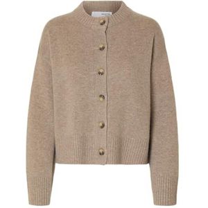 Kasjmiermix - Cardigan - Gecertificeerde Wol - Geribde Ronde Hals - Relaxed Fit