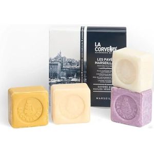 La Corvette – Les Pavés Marseillais – Zeepcadeau 4 x 100g – Provençaalse geuren – Gemaakt in Frankrijk