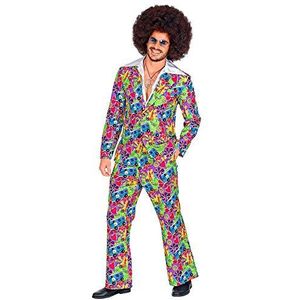 WIDMANN 09343 jaren 70 Groovy Style Outfit, heren, kleurrijk, L