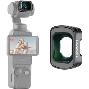 NEEWER 0.75X Groothoeklens Compatibel met DJI OSMO Pocket 3, Uitgebreide FOV van 108°, Magnetische Gecoate Asferische Cameralens, LS-45