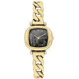 KOMONO Moneypenny Revolt Gold Black Women's Japanese Quartz Analogue Watch with Stainless Steel Strap