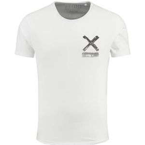 Key Largo - Shirt - Wit - Jersey - Aansluitende Pasvorm - Kwartmouw