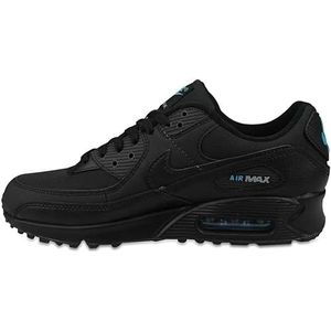 Nike Air Max 90 Hardloopschoenen voor heren, Black Black Laser Blue Wolf Grey, 38.5 EU