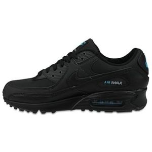 Nike Air Max 90 Herensneakers, zwart/zwart-laserblauw-wolf-grijs, 45,5 EU, Black Black Laser Blue Wolf Grey, 45.5 EU