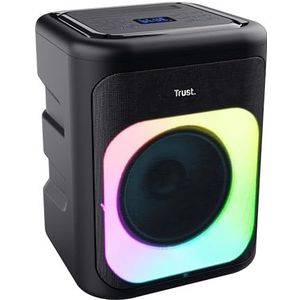 Trust Azura Bluetooth Speaker 100W, Draadloze Party Speaker LED RGB, Portable Wireless Luidspreker Weerbestendig IPX4, Oplaadbare Batterij tot 11 Uur Afspelen, 2 Microfooningangen voor Karaoke