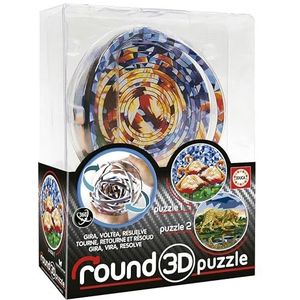 Educa Ronde 3D-puzzel, 2 afbeeldingen van Elizabeth Sutton a Resolver. Draait en los, diameter 12,7 cm en 14 concentrische ringen. Puzzel vanaf 8 jaar (19986)