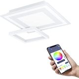 EGLO connect.z Smart Home LED paneel Savatarila-Z, ZigBee, app en spraakbesturing, lichtkleur instelbaar, dimbaar, metalen plafondlamp wit