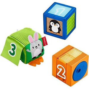 Fisher-Price stapel & ontdek stapelblokken, set van 3, kleurrijk speelgoed voor baby's vanaf 6 maanden, GJW13