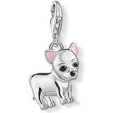 Thomas Sabo Dames bedelhanger Chihuahua Charm Club 925 sterling zilver 1488-041-21, 925 sterling zilver, koud email, Zirkonia
