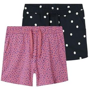 NAME IT Nkfvigga 2p shorts voor meisjes, Camellia Rose/Pack:pack W. Dark Sap Dots, 146