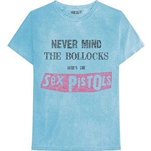 Sex Pistols T-shirt Never Mind The B***ks Distressed Officiële Unisex Blauw XXL, Blauw, XXL