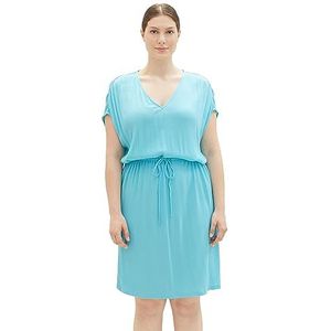 TOM TAILOR Dames 1037321 Plussize jurk, 26007-Teal Radiance, 44, 26007 - Teal Radiance, 44/Grote maten