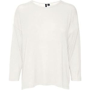 VERO MODA Dames VMALMA 3/4 JRS Top, Snow White, S, wit (snow white), S