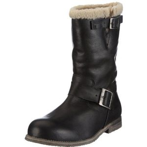 Buffalo London Sneeuwlaarzen voor dames, 13980F, gewassen leer, zwart zwart 01, 41 EU