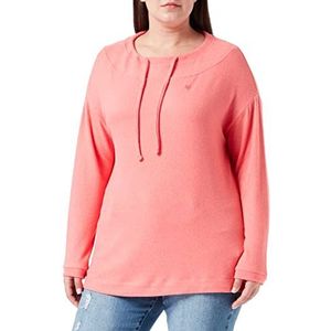 TOM TAILOR Dames Plusize sweatshirt met trekkoord 1034679, 30264 - Smooth Papaya Red Melange, 52