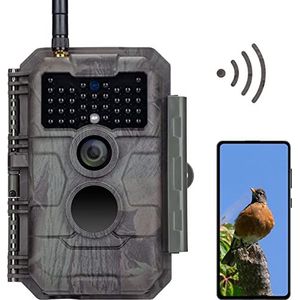 GardePro E6 Wildcamera, wifi-antenne, 48 MP, 1296P, met bewegingsmelder, nachtzicht, No Glow infrarood, 940 nm leds, IP66 waterdicht, H.264 video, 110° groothoeklens, wifi-overdracht via mobiele