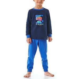 Schiesser Jongenspyjama set pyjama warme kwaliteit badstof - fleece - interlock - maat 92 tot 140, donkerblauw 180012, 98 cm