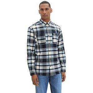 TOM TAILOR Herenhemd, 33849 - Navy Blue Shades Check, XL