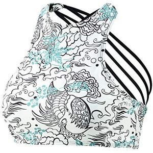 BECO dames met gekruiste spaghettibandjes bikini, wit/bont, 36