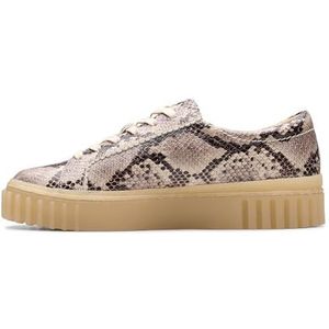 Clarks Premium Mayhill Walk Sneaker, grijs Snake Lea, 8 UK, Grijze slang Lea, 41 EU