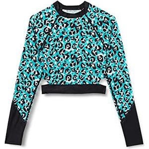 Hurley Dames W Wild Cat Cropped Tie Rash Guard Shirt