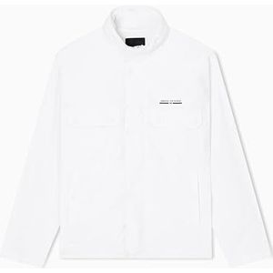 Armani Exchange Heren Nylon Short Sport Coat Parka, Off White, S, off-white, S