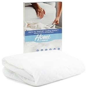 Tempur, Home BY TEMPUR Thermoregulerende matrasbeschermer, superking, 180 x 200 cm, 2-in-1 matrasbeschermer en hoeslaken, verkoelende tencel, wit