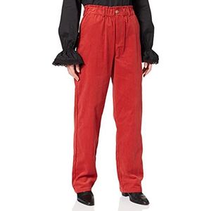 NA-KD Dames Loose Fit Corduroy Broek, Rood, 38