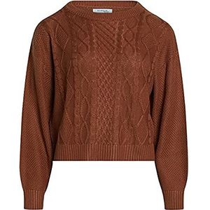 SIRUP COPENHAGEN Dames Rustic Brown Trendy Knit Pullover Sweater, Large