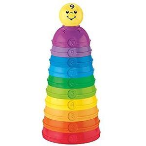 Mattel Fisher-Price W4472 - Brilliant Basics Stack & Roll Cups speelbal piramide