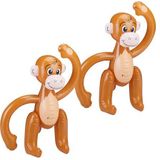 Relaxdays opblaasfiguur aap - set van 2 - feestdecoratie - zwembadspeelgoed