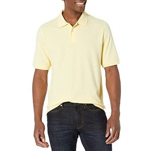 Amazon Essentials Men's Poloshirt van piqué-katoen met normale pasvorm (verkrijgbaar in grote en lange maten), Licht Geel, XL
