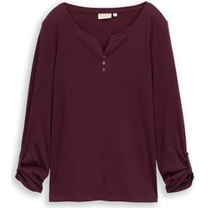 Tom Tailor - Henleyshirt - Bordeaux - 7/8 Mouw