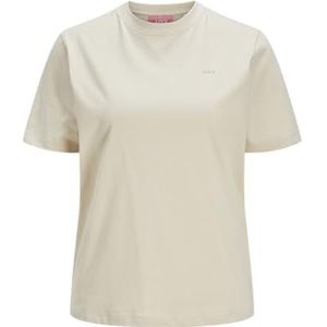 JACK & JONES Dames Jxanna Reg Ss Every Logo Tee JRS Noos T-shirt, Fog/Print: feather Gray Jjxx Logo, XS