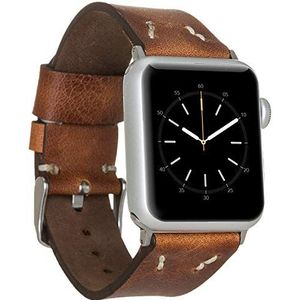 Burkley Lederen armband voor Apple Watch in 38/40mm en 42/44mm vintage horlogebandje, wisselarmband, reservearmband, compatibel met alle Apple Watch, handgemaakt (42/44mm, bruin - BA1)