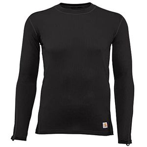 Carhartt Base Layer Heren Force Lichtgewicht Stretch Grid Base Layer Crewneck Top Big Baselayer-shirt, zwart, 4X-Large