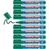 edding 380 flipchart marker - groen - 10 stiften - roonde punt 1,5-3 mm - stift voor schrijven, tekenen en markeren op flip-over papier - drukt niet door - droogt niet uit- intensieve kleur