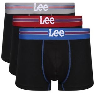 Lee Boxershorts voor heren, zwart, zacht aanvoelende katoenen boxershorts met elastische tailleband, comfortabel en ademend ondergoed, multipack van 3 stuks, Zwart, XL