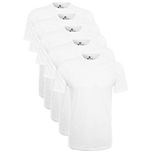 Lower East Heren T-shirt met ronde halsuitsnijding, Wit, set van 5, L