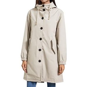 YFFUSHI Vrouwen Waterdichte Lange Mouwen Jas Dames Winddicht Lichtgewicht Trench-regenjas, Kaki, M