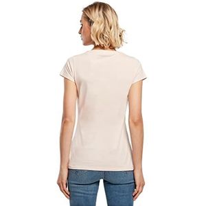 Build Your Brand Basic T-shirt voor dames, korte mouwen, ronde hals, van katoen, verkrijgbaar in vele kleuren, maten XS-5XL, roze, 5XL