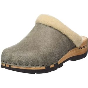 Woody Marie houten schoen voor dames, velours zand, 38 EU