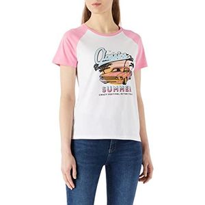 Koton Dames Bedrucktes Kurzärmeliges Baumwoll-t-Shirt, Gebrochenes Weiß (001), XS, Gebrochenes Weiß (001), XS