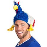 Boland 62021 - Hoed kip driekleur, blauw-wit-rood, hoofddeksel, Frankrijk, carnaval accessoires, themafeest, WK, EK