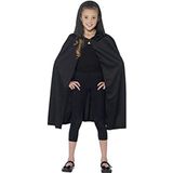 Halloween Smiffys Cape, capuchon, zwart, lang